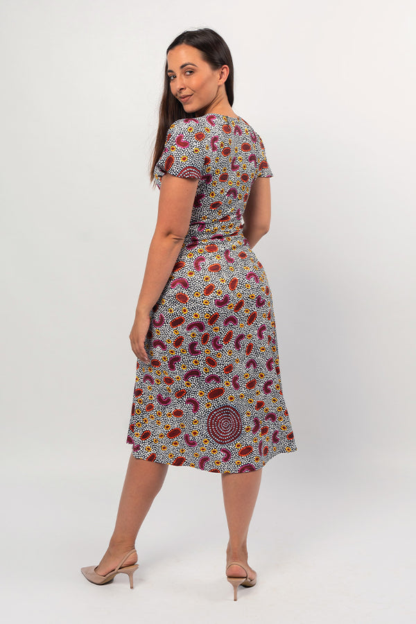 Karnta Women's Ruched Waist Midi Dress