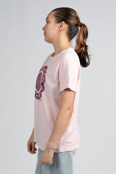 Boobie Sista High Vis Fluoro Pink Women's Fitted Polo Shirt