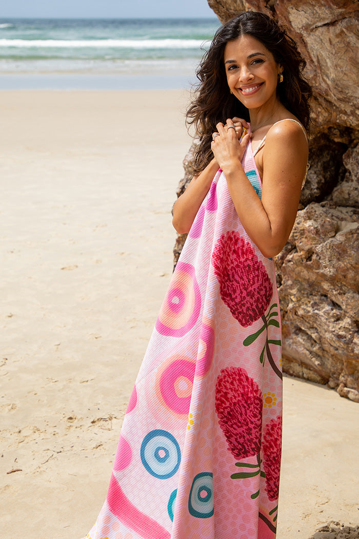 She Blooms Sand Free rPET Beach Towel (160x160cm)