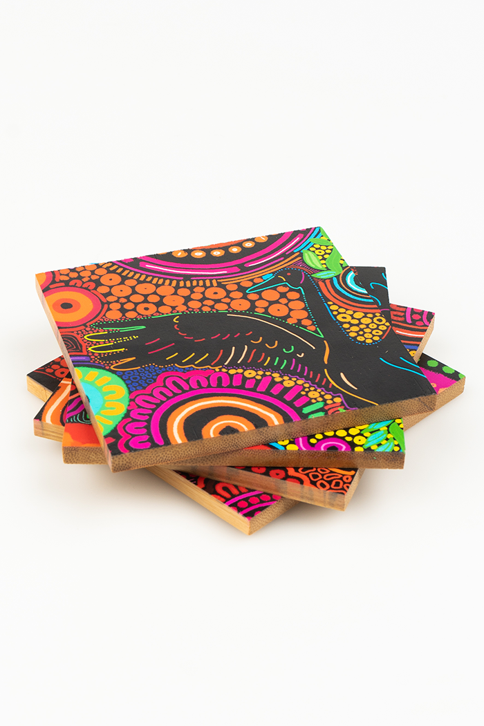 Gunugudhula Bamboo Coaster Set (4 Pack)