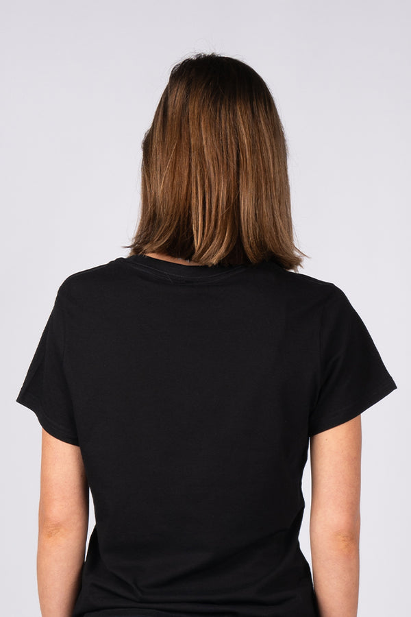 Knowledge Holders Black Cotton Crew Neck Women's T-Shirt