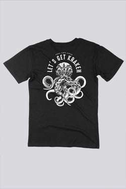 Let's Get Kraken Black Cotton Crew Neck Unisex T-Shirt