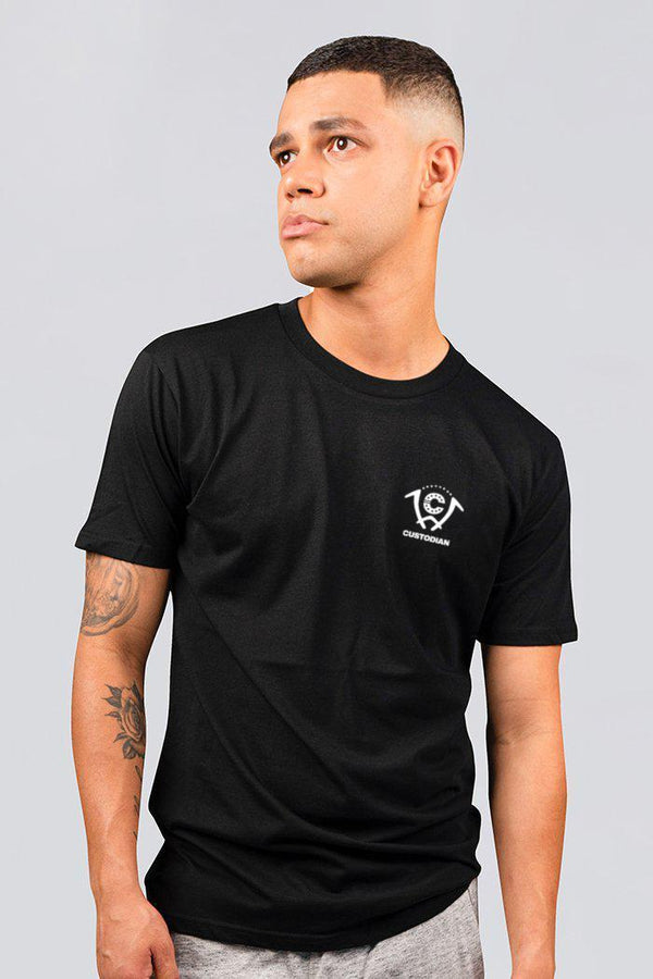 Original Custodians Black Cotton Crew Neck Unisex T-Shirt