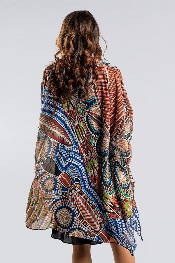 Healing Land Rivers Sea and Ocean Chiffon Shawl