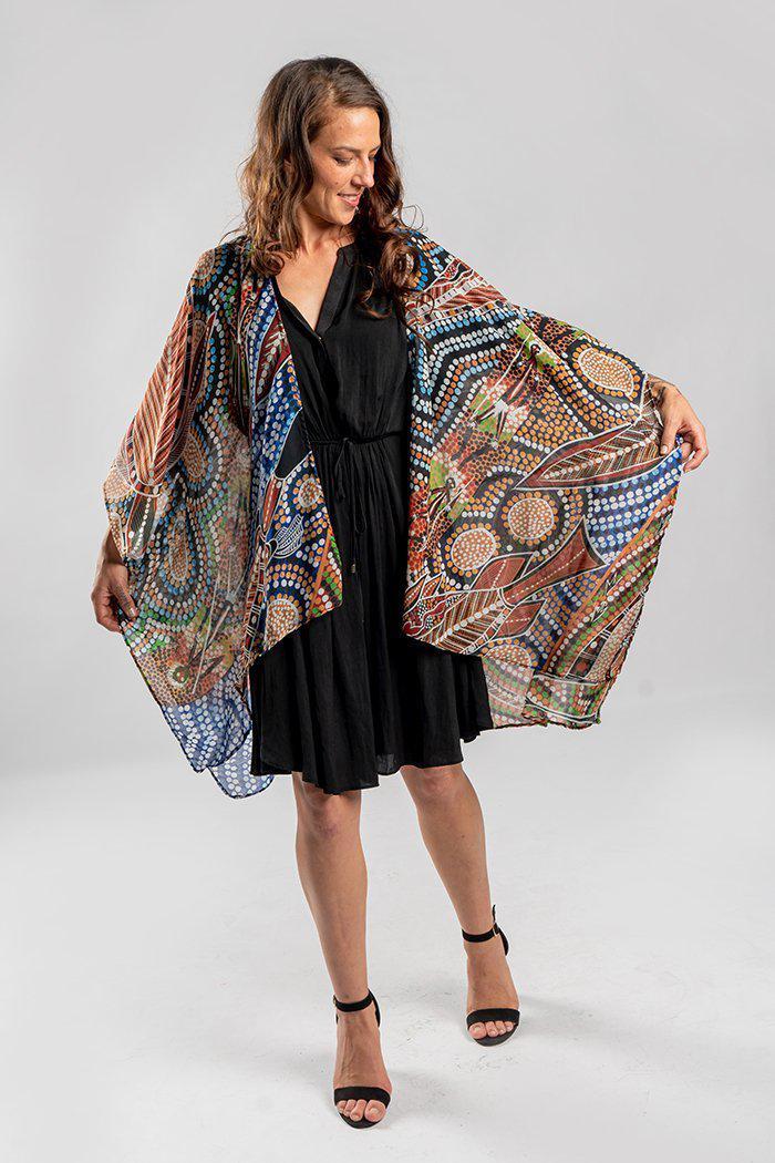 Healing Land Rivers Sea and Ocean Chiffon Shawl