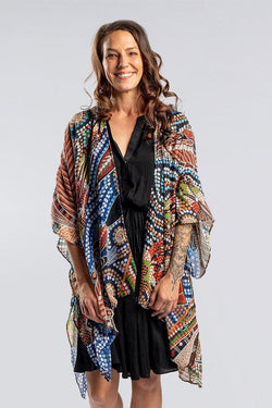 Healing Land Rivers Sea and Ocean Chiffon Shawl