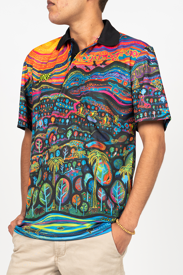 Currumbin Sunset Recycled UPF50+ Unisex Polo Shirt