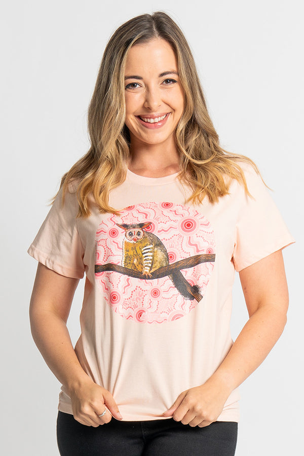 Possum (Batja) 'Australian Wildlife Conservancy' Pale Pink Cotton Crew Neck Women’s T-Shirt