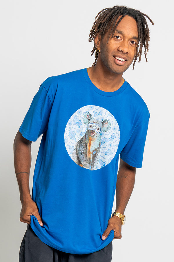 Koala (Gurrburr) 'Australian Wildlife Conservancy' Bright Royal Cotton Crew Neck Unisex T-Shirt