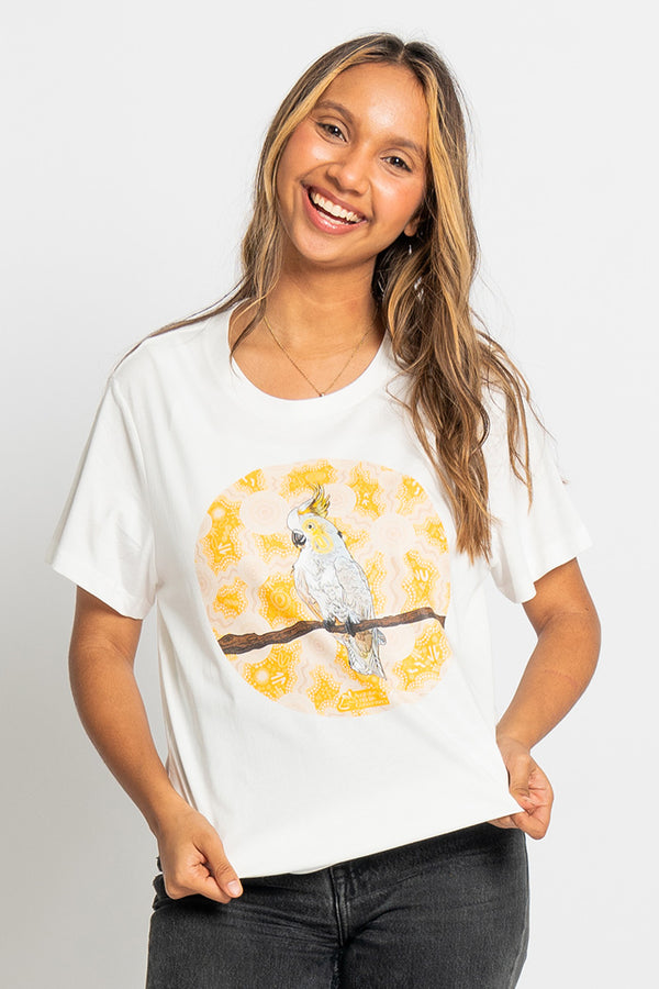 Cockatoo (Djarring) 'Australian Wildlife Conservancy' Natural Cotton Crew Neck Women’s T-Shirt