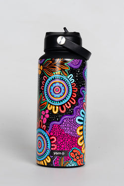 Celebration 1L Insulated Stainless Steel Drink Bottle with Handle