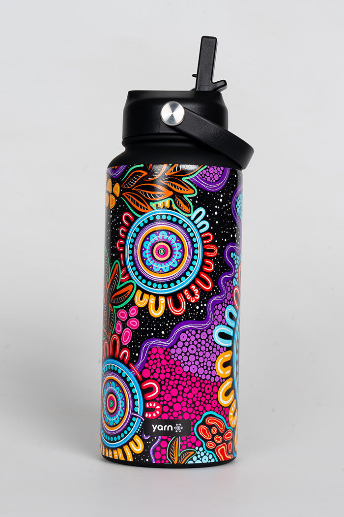 Celebration 1L Insulated Stainless Steel Drink Bottle with Handle