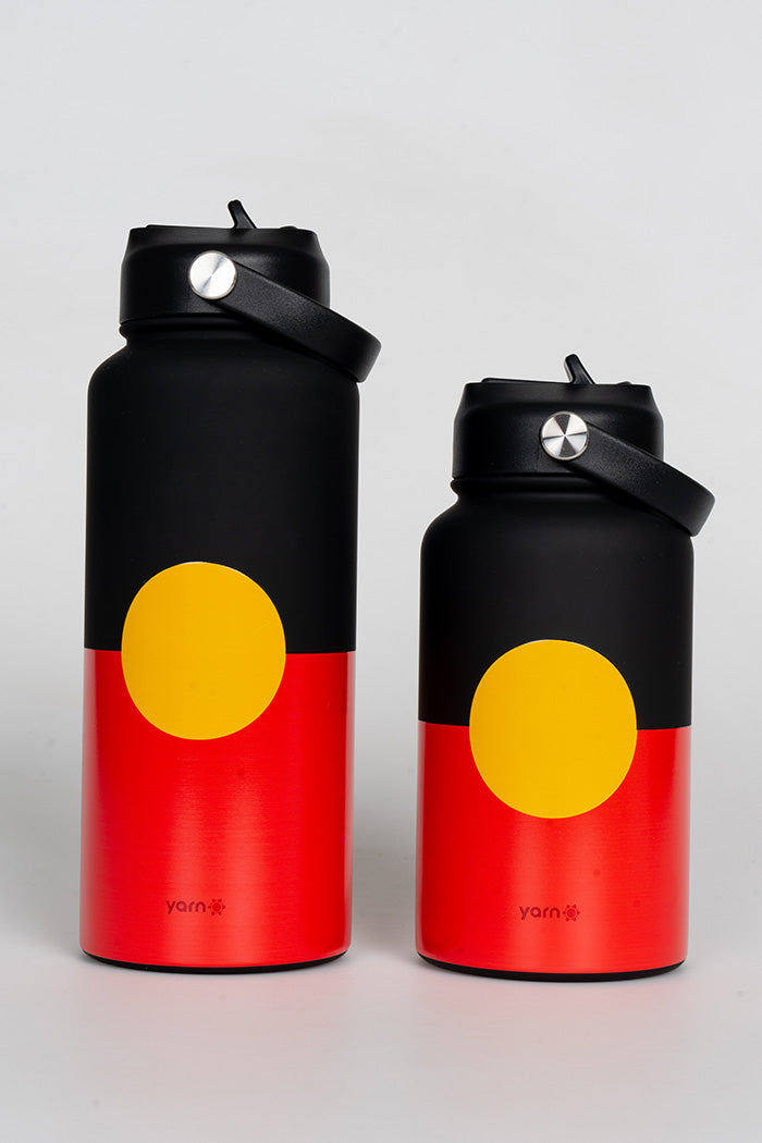 "Raise The Flag" Aboriginal Flag 1 Litre Insulated Stainless Steel Drink Bottle with Handle