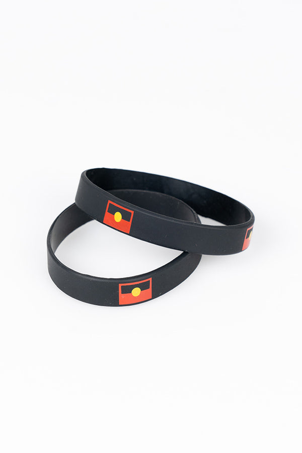 "Raise The Flag" Aboriginal Flag (Small) Silicon Wristband