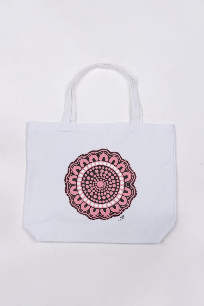 Boobie Sista White Cotton Canvas Carry Bag