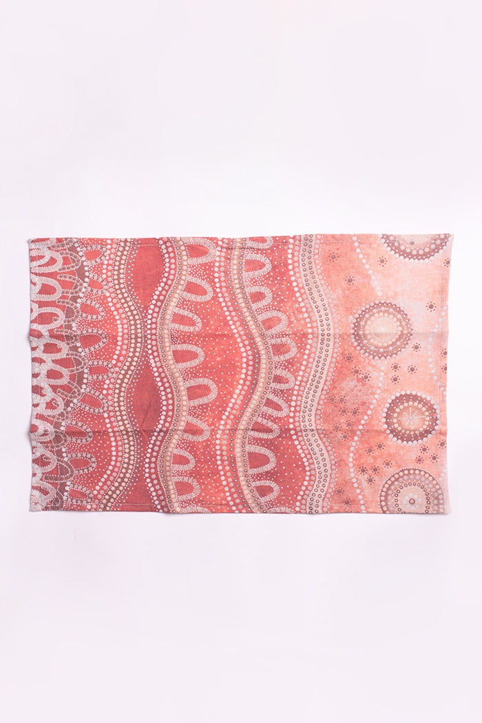 Yawalanha (Watch One Another) Linen Tea Towel