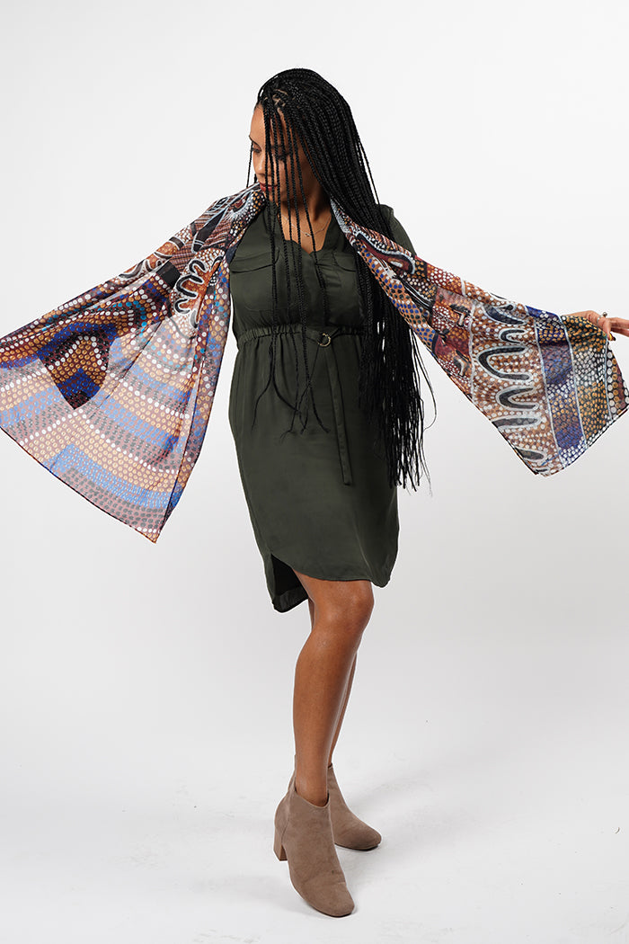 Walking Together Rectangle Chiffon Scarf