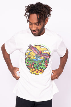 Jalun Wandi Dreaming (Sea Eagle) Natural Cotton Crew Neck Unisex T-Shirt