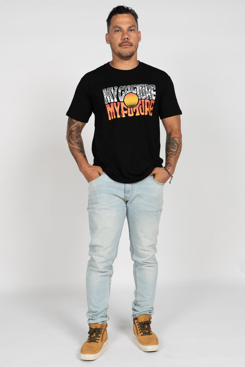 "My Culture, My Future" Black Cotton Crew Neck Unisex T-Shirt