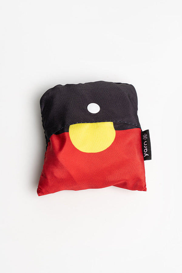 "Raise The Flag" Aboriginal Flag rPET Reusable Fold-Up Shopping Bag