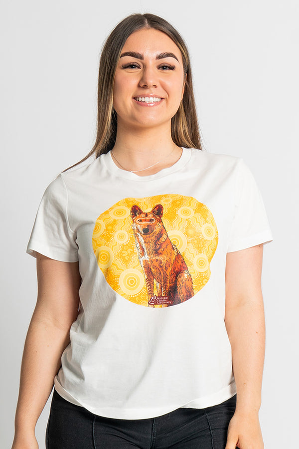 Dingo (Wilkarr) 'Australian Wildlife Conservancy' Natural Cotton Crew Neck Women’s T-Shirt