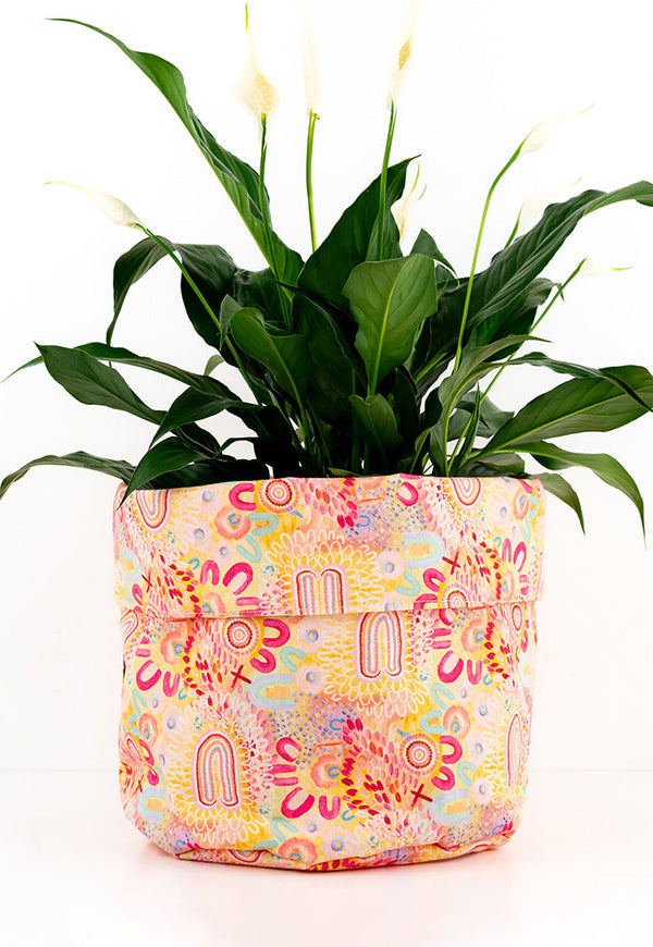 Flourishing Blooms Canvas Plant Pot