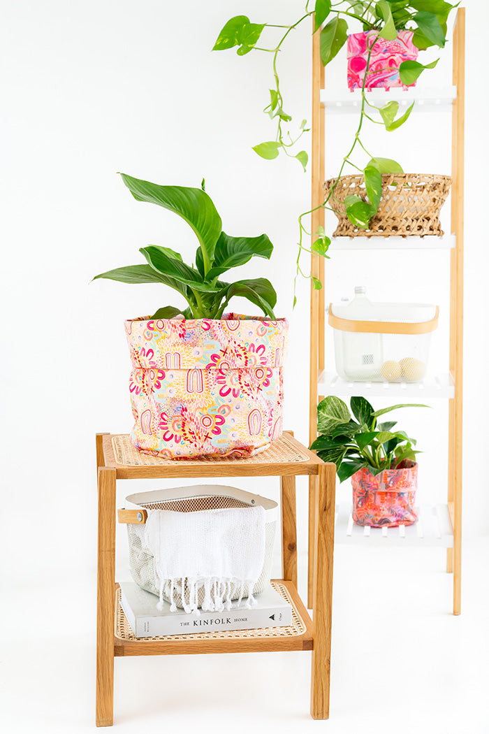 Flourishing Blooms Canvas Plant Pot