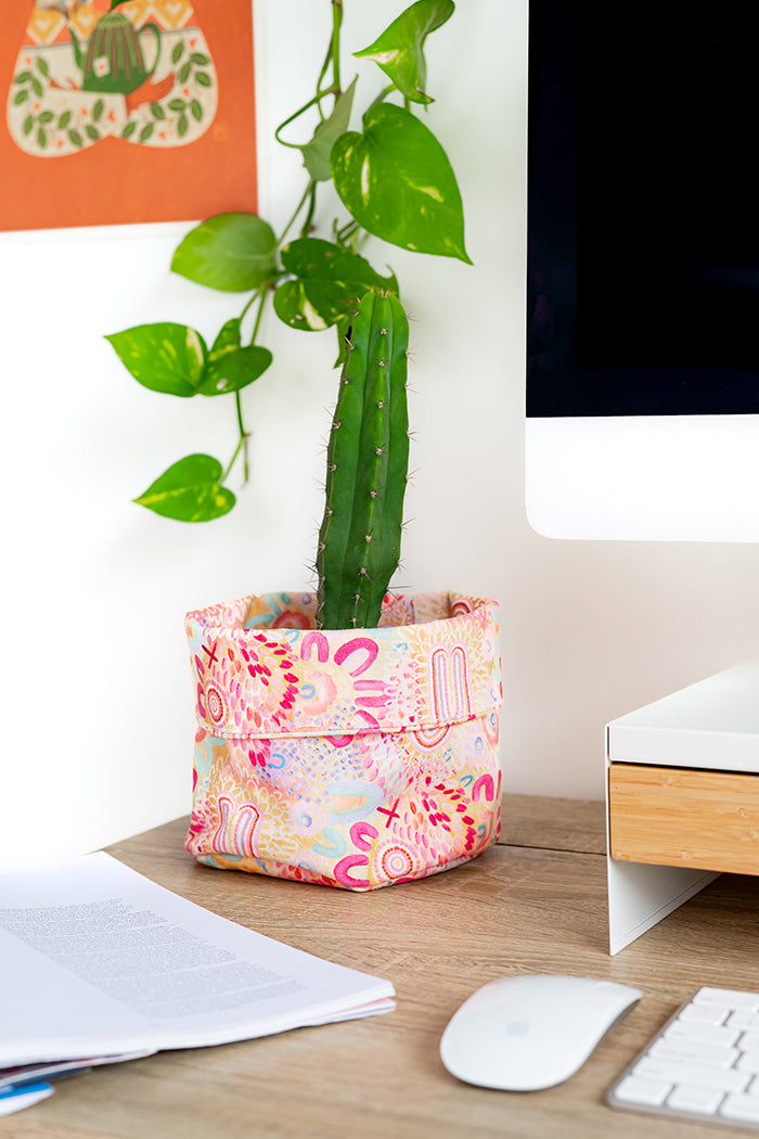 Flourishing Blooms Canvas Plant Pot