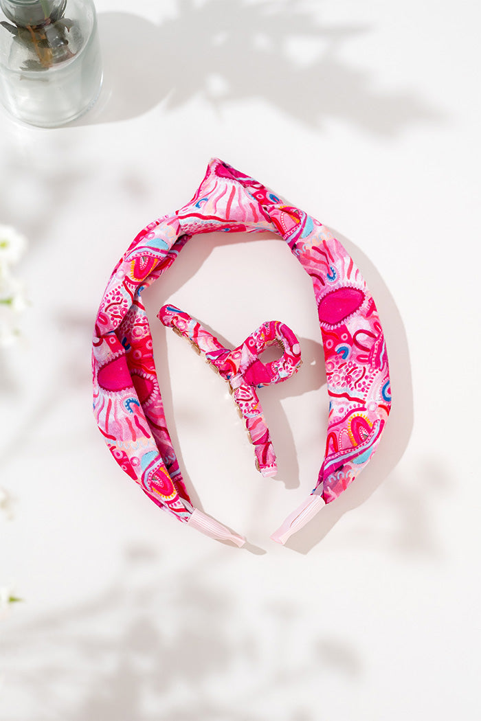 The Future Is Bright Knot Headband & Wrapped Butterfly Claw Clip