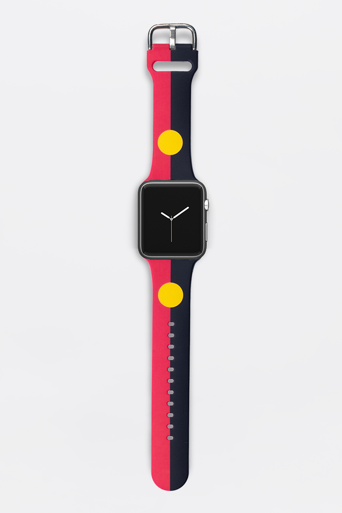 "Raise The Flag" Aboriginal Flag Silicon Apple Watch Strap