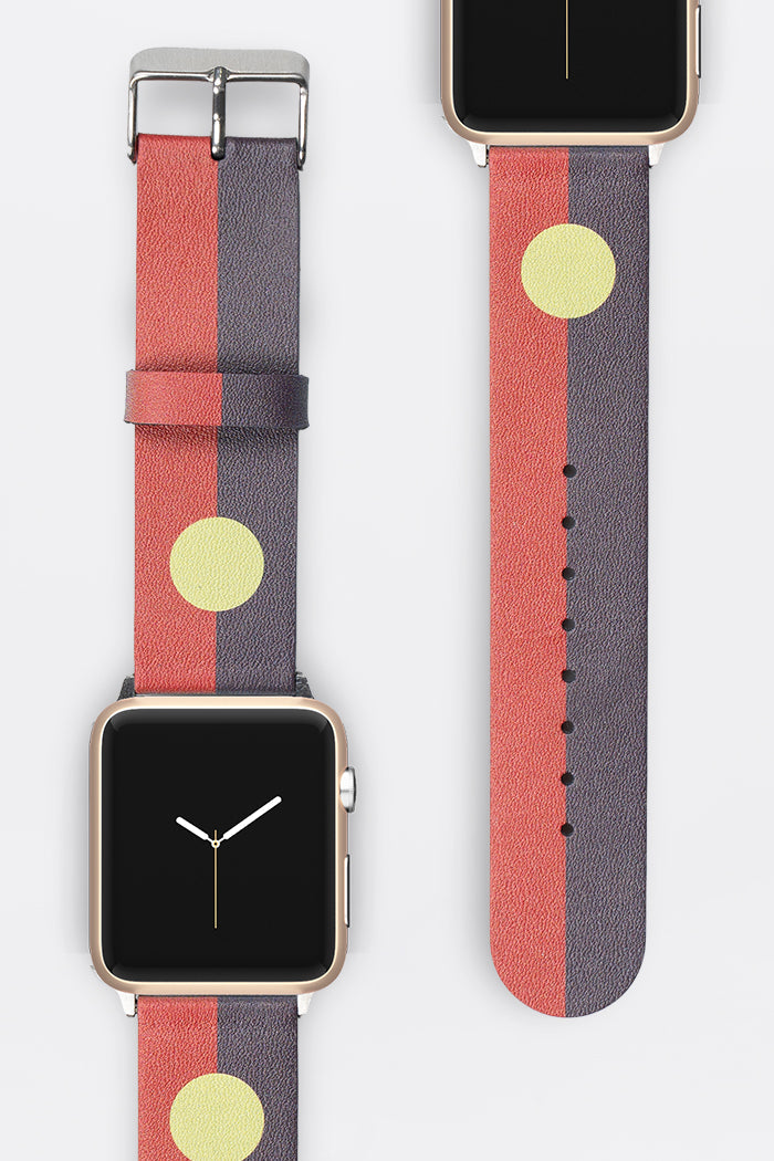 "Raise The Flag" Aboriginal Flag Vegan Leather Apple Watch Strap