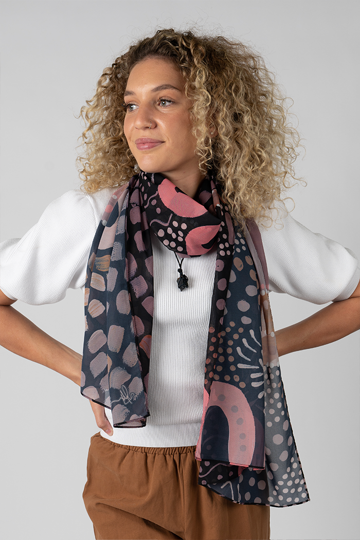 Gathering On Country Chiffon Scarf