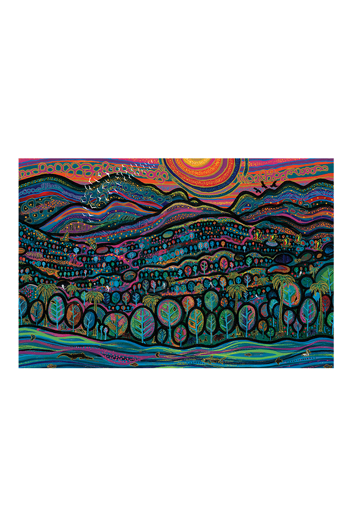 Luke Mallie's Currumbin Sunset 1000 Piece Indigenous Artwork Puzzle