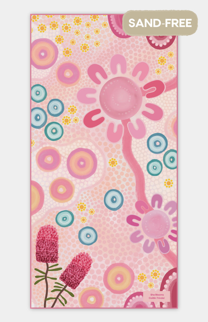 She Blooms Sand Free rPET Beach Towel (80x160cm)