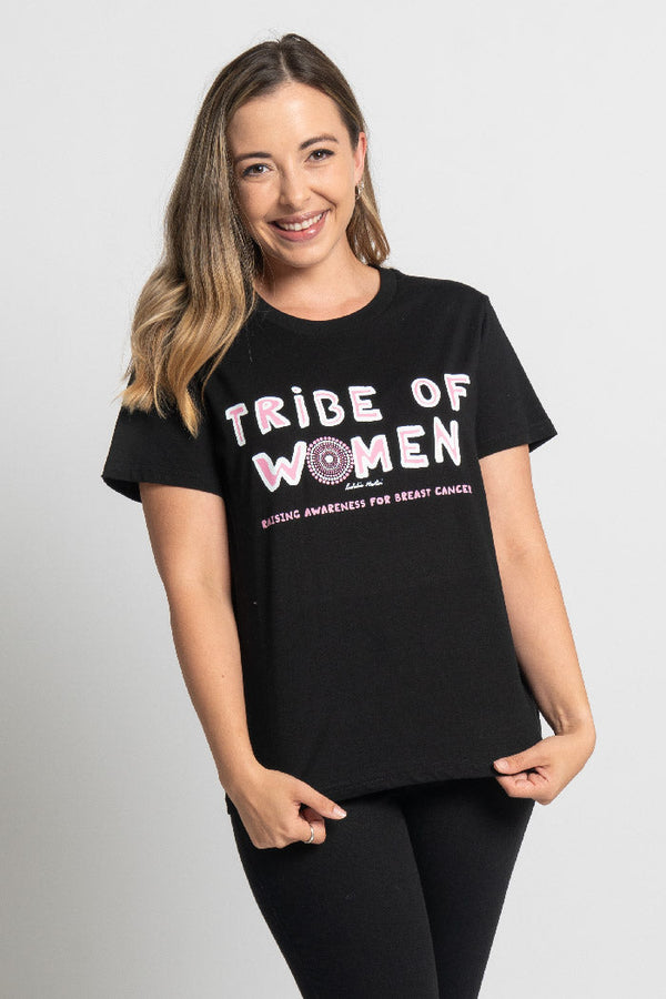 Tribe Of Women Type Black Cotton Crew Neck Women’s T-Shirt