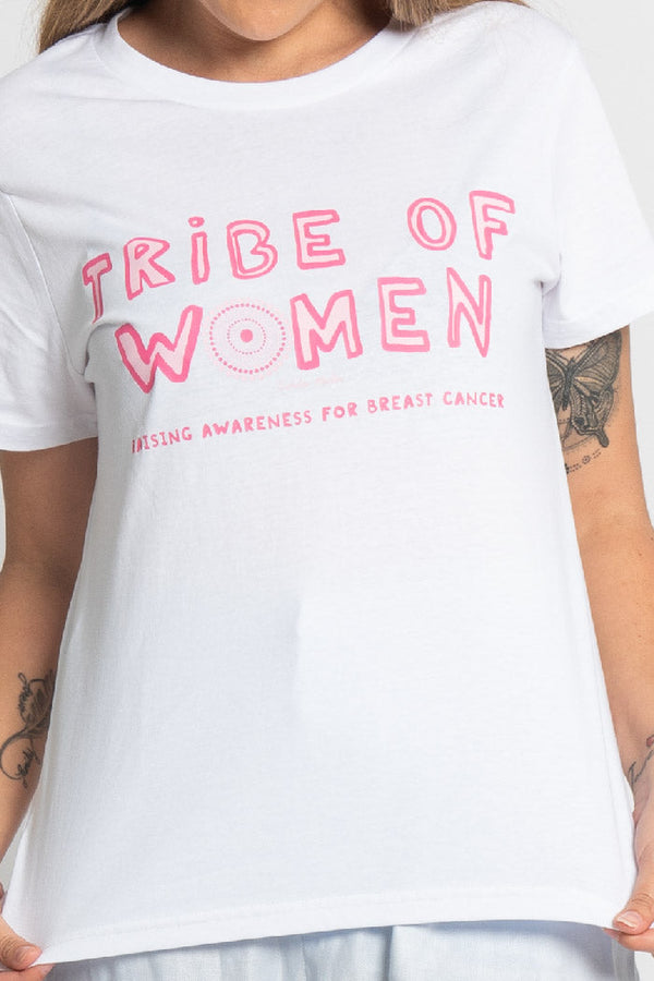 Tribe Of Women Type White Cotton Crew Neck Women’s T-Shirt