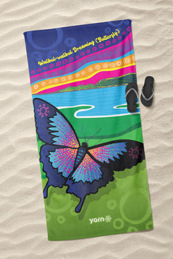 Walbul-walbul Dreaming (Butterfly) Beach Towel