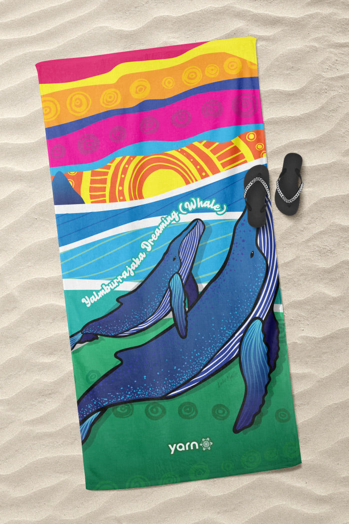 Yalmburrajaka Dreaming (Whale) Beach Towel