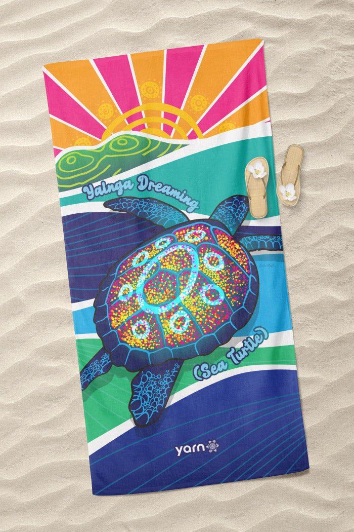 Yalnga Dreaming (Sea Turtle) Beach Towel