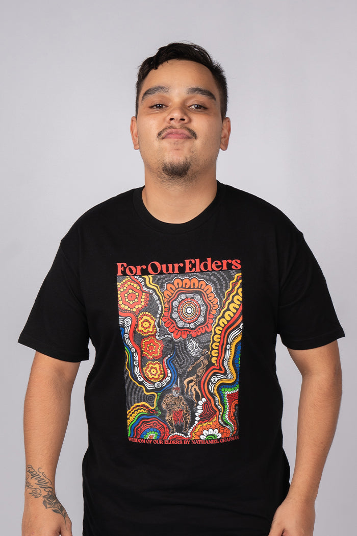 Wisdom Of Our Elders Black Cotton Crew Neck Unisex T-Shirt