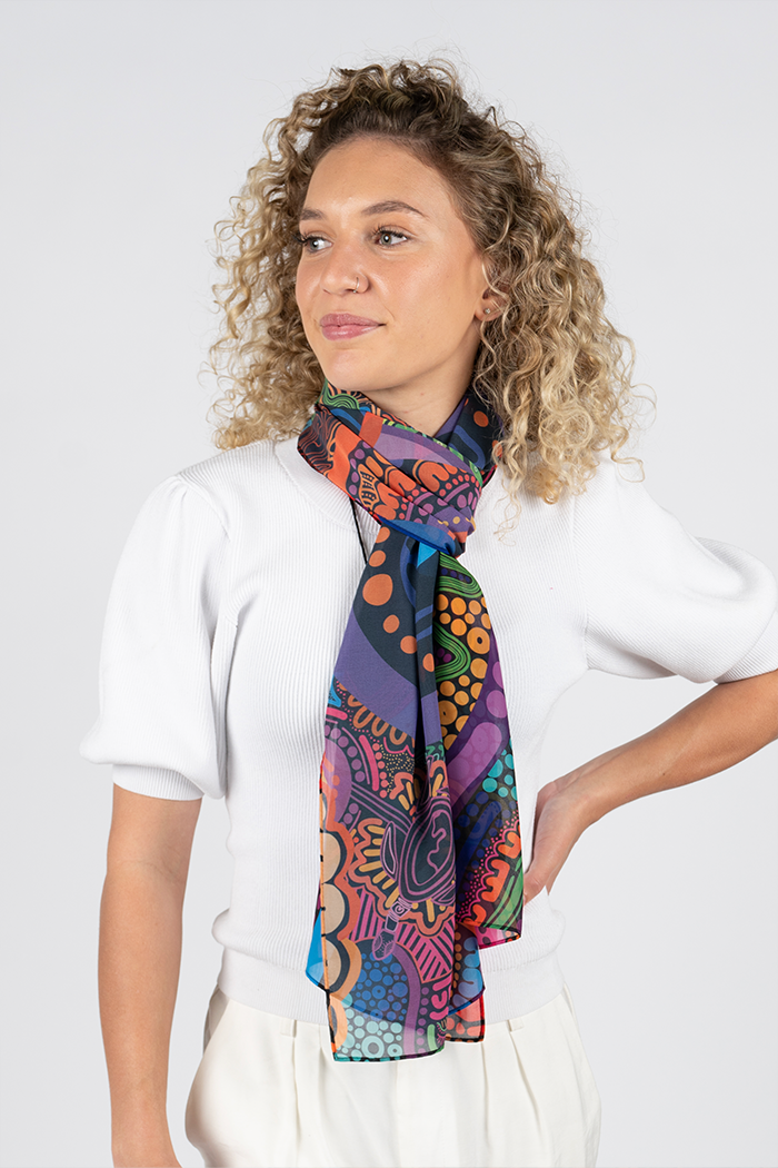 Woka Land-Ground Chiffon Scarf