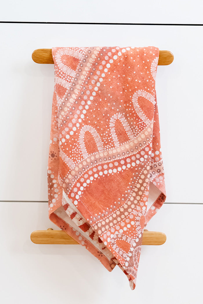 Yawalanha (Watch One Another) Linen Tea Towel