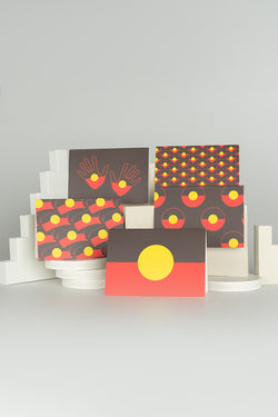 "Raise The Flag" Aboriginal Flag Greeting Cards (5 Pack)