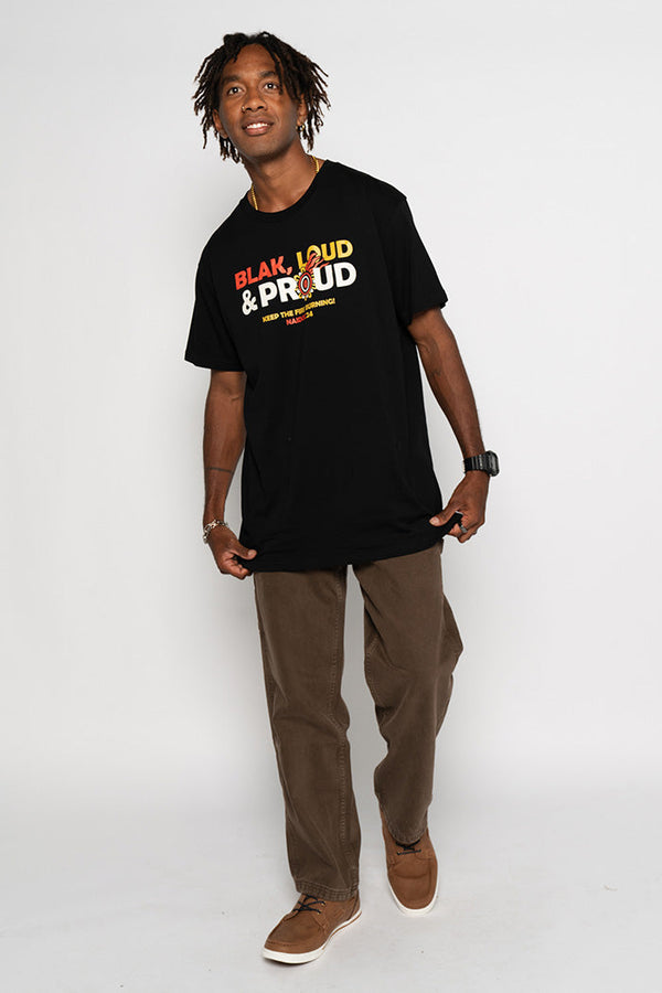 Blak, Loud & Proud NAIDOC 2024 Black Cotton Crew Neck Unisex T-Shirt