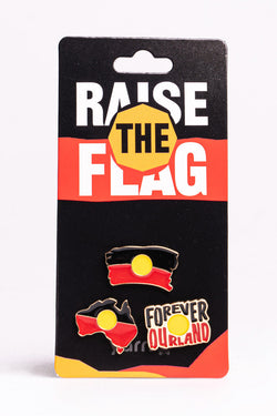 "Raise The Flag" Loud & Proud Aboriginal Flag Lapel Pin (3 Pack)