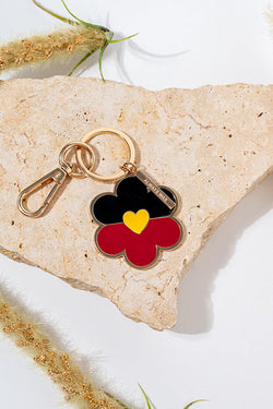 "Raise The Flag" Aboriginal Flag Flower Keyring