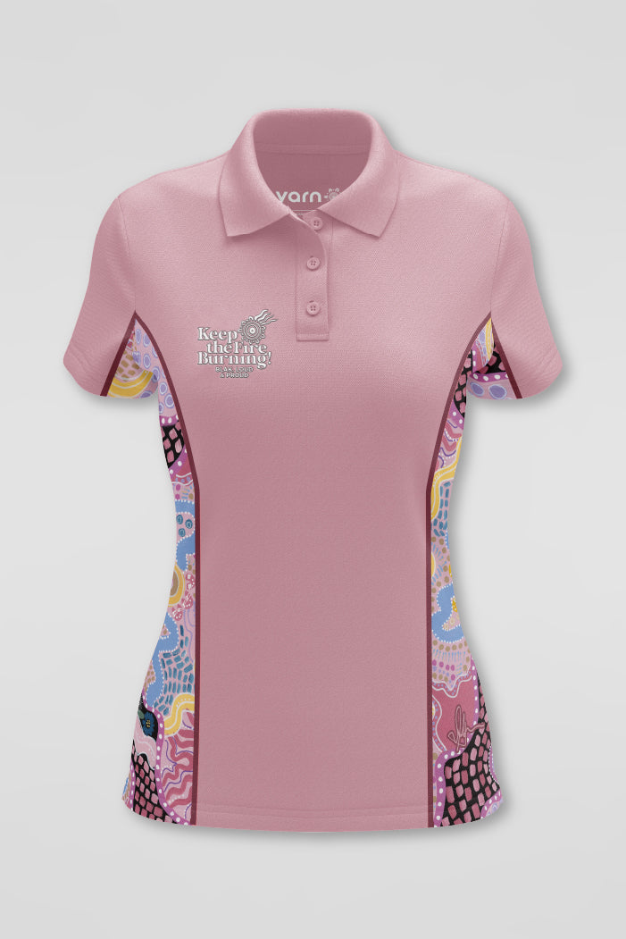Guiding Light NAIDOC 2024 Rose Bamboo (Simpson) Women's Fitted Polo Shirt