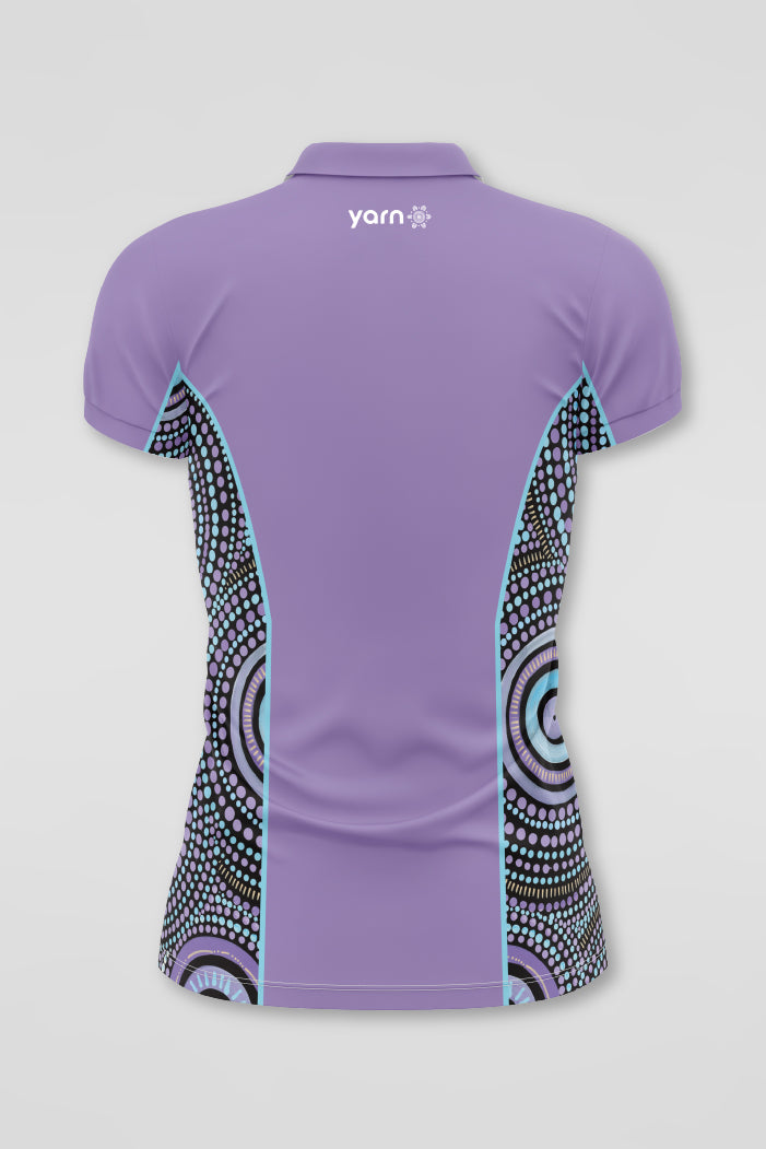 Our Future, Together NAIDOC 2024 Lavender Bamboo (Simpson) Women's Fitted Polo Shirt