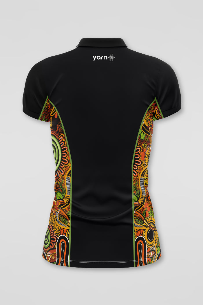 Built On Strong Shoulders NAIDOC 2026 Bamboo (Simpson) Women's Fitted Polo Shirt