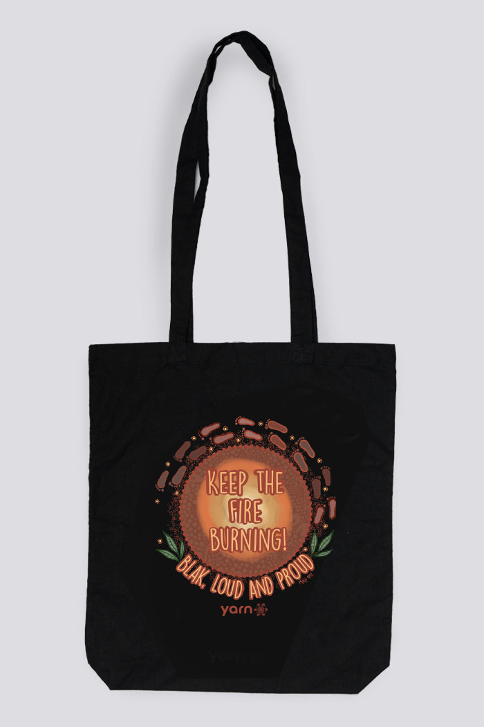 Cultural Ceremony NAIDOC 2024 Black Long Handle Cotton Tote Bag